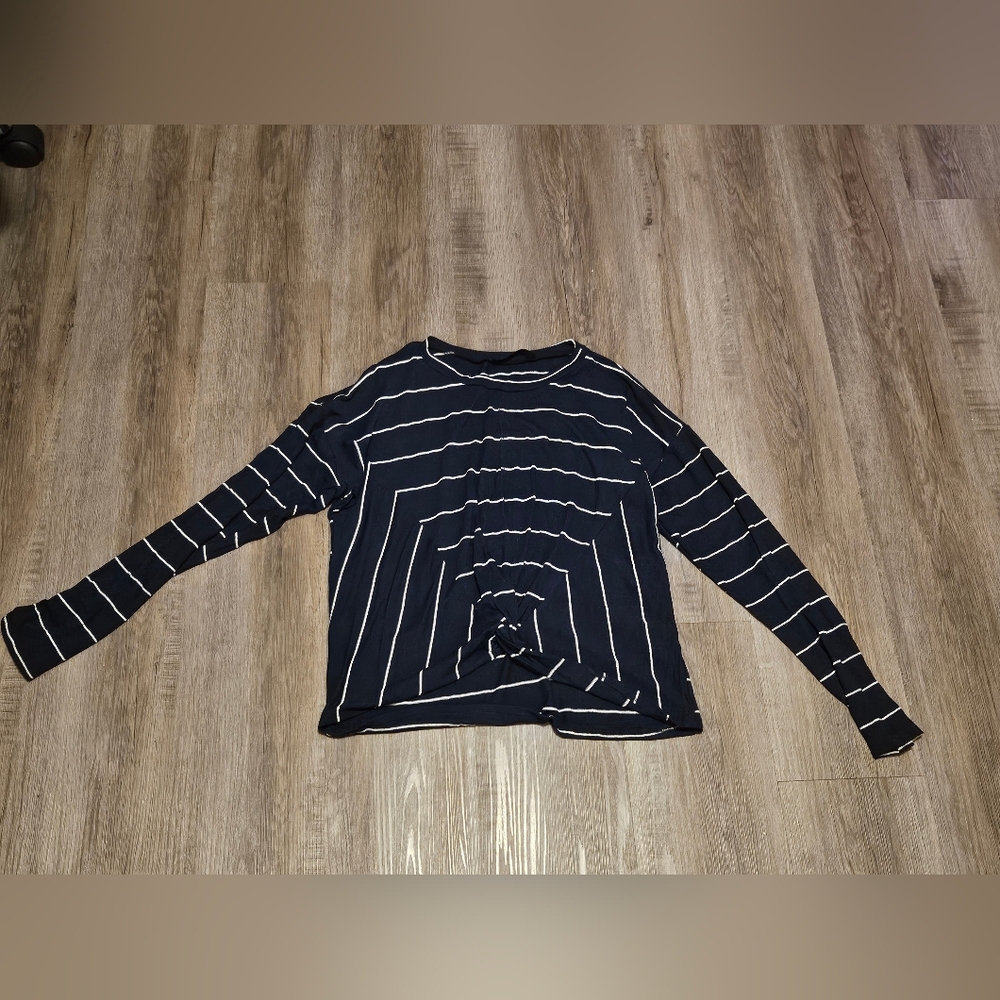 Navy Striped Women's Top